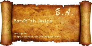 Baráth Anina névjegykártya